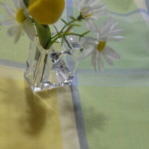 Set of 4, Machine Washable Yellow Placemats, Napkins and Napkin Ring/bud vase